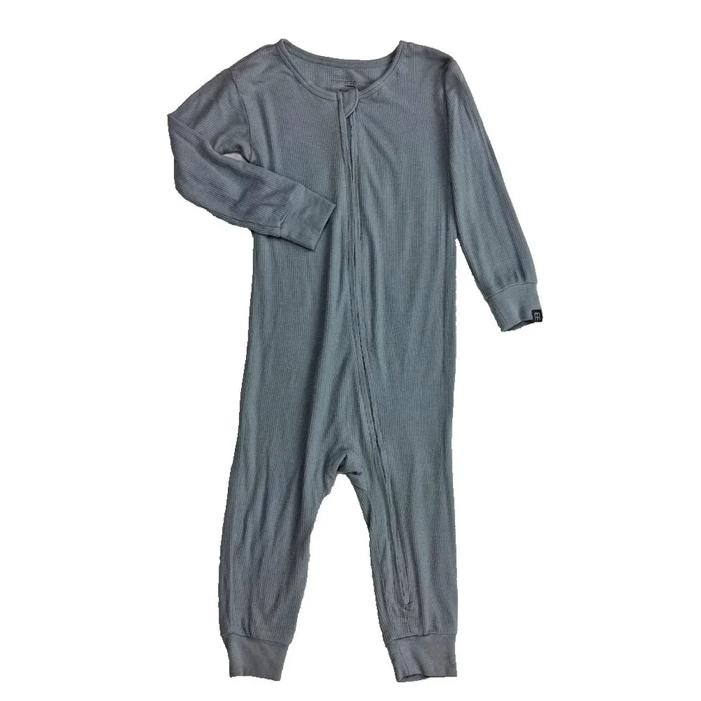2 Modern Moments Soft Viscose Sleepers Unisex 2T Toddler Open Feet Gray Blue NEW